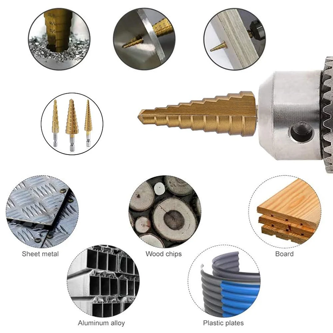 Upgrade your toolkit with the ultimate HSS Steel Step Drill Bit Set from BoltForce, engineered for precision and durability.