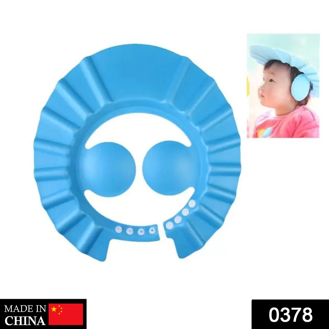 Baby Shower Cap – Adjustable & Soft for Tear-Free Bathing | Mini Bubbles - Image 2