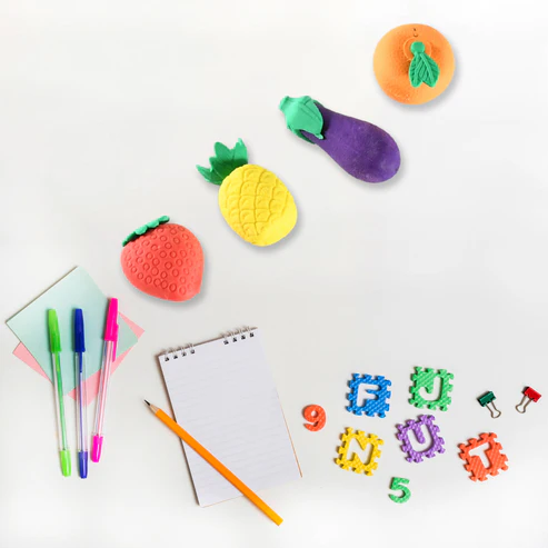 Fruit & Vegetable Erasers – Cute 3D Set for Kids