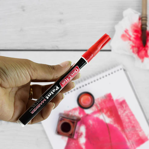Red Paint Marker – Extra Fine Tip for Precise Writing