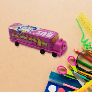 Metal Bus Pencil Case – Double Decker with Sharpener