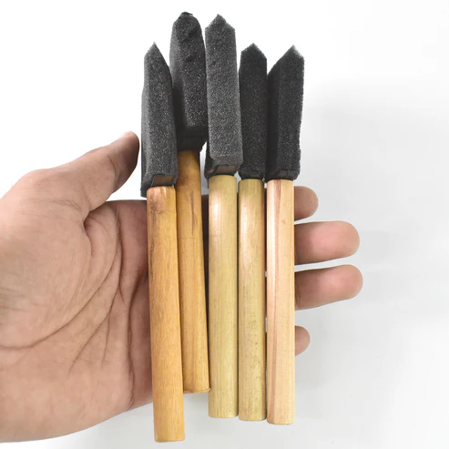 Sponge Paint Brushes – 5-Piece Set with Wooden Handles - Image 5