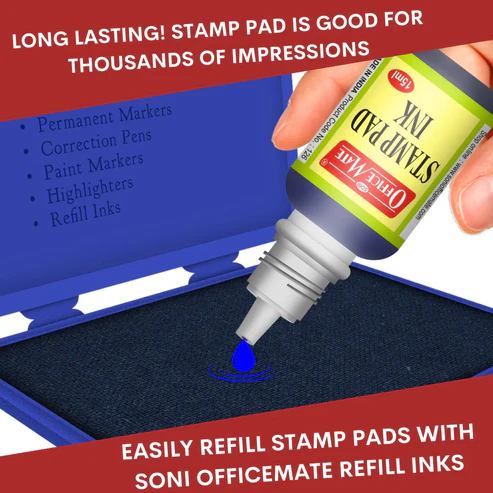 Stamp Pad Ink Blue – Quick-Drying, Fade-Resistant 15 ml Refill