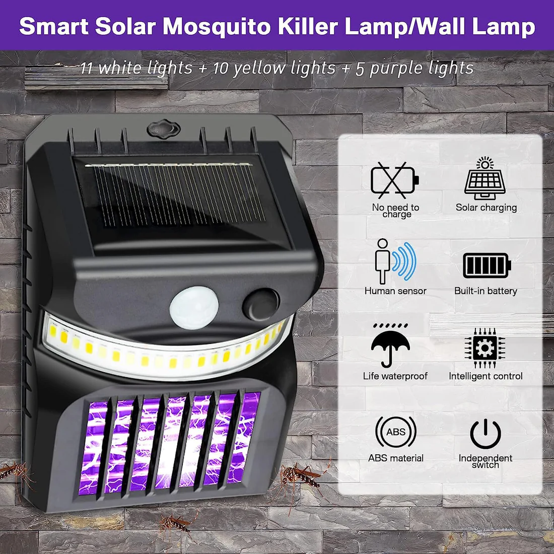 Solar Bug Zapper – 2-in-1 Motion Sensor Light | Garden Vera - Image 4