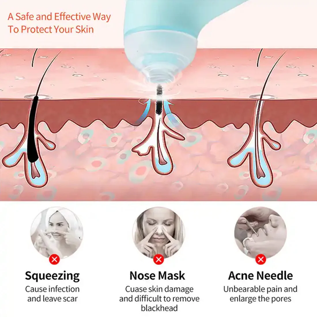 Achieve a visibly clearer and smoother complexion with the Vacuum Blackhead Remover from GlowForm.