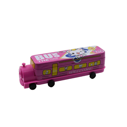 Metal Bus Pencil Case – Double Decker with Sharpener