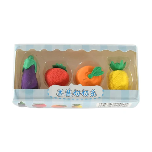 Fruit & Vegetable Erasers – Cute 3D Set for Kids