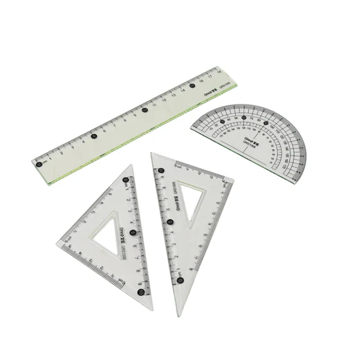 Geometry Set – 4-Piece Transparent Plastic Ruler Kit - Image 4