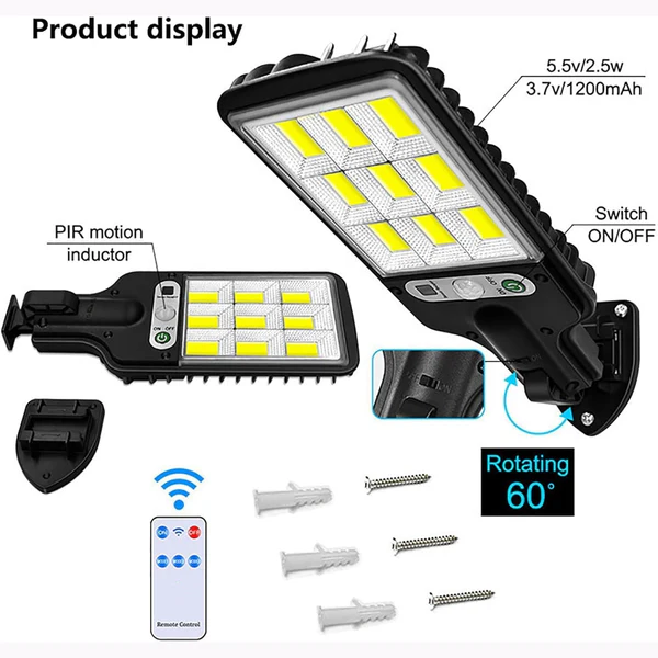 Solar LED Street Light – High Power with Motion Sensor & Remote Control - Image 2