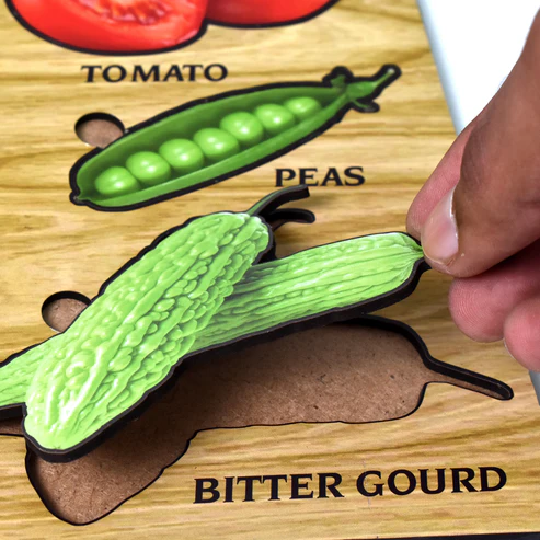 Wooden Vegetable Puzzle – Educational Toy for Toddlers | Inventive Play - Image 3