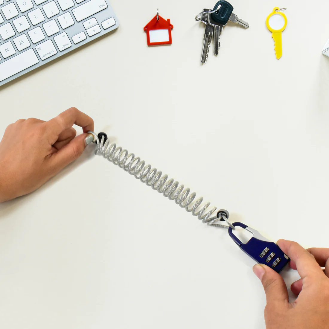 Secure your valuables effortlessly with our 3-Digit Combination Anti-Theft Padlock, featuring a built-in wire for versatile protection without keys.