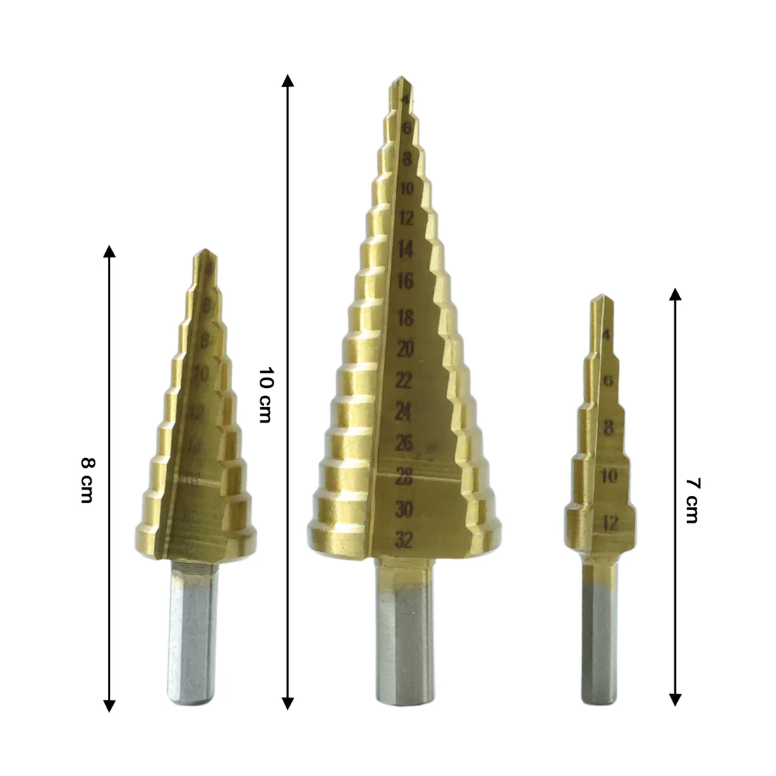 Upgrade your toolkit with the ultimate HSS Steel Step Drill Bit Set from BoltForce, engineered for precision and durability.