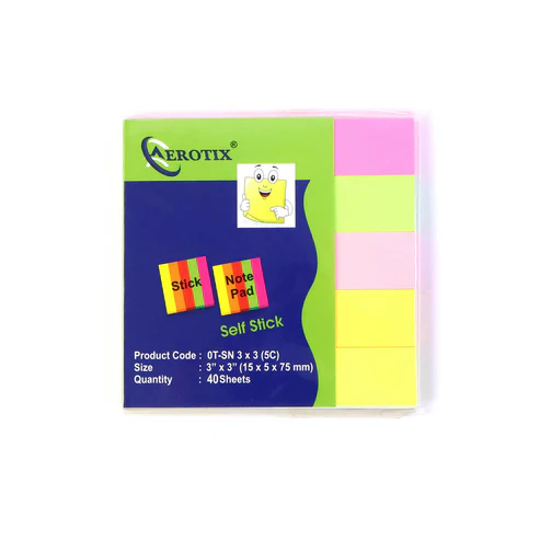 Self Sticky Notes Pad with Strong Adhesive – 5 Multicolor Pads, 6 Pack - Image 4