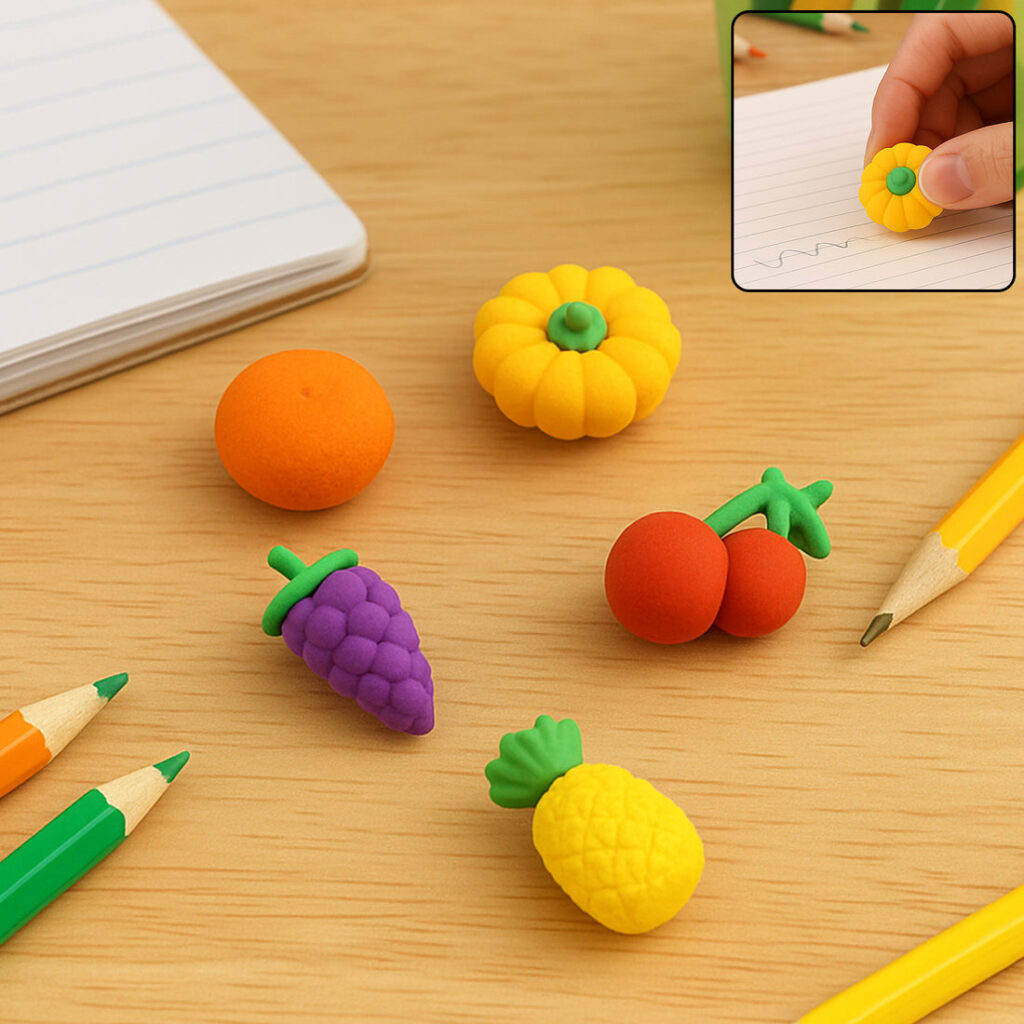 Fancy Erasers for Kids – 3D Mix Design Colorful Set