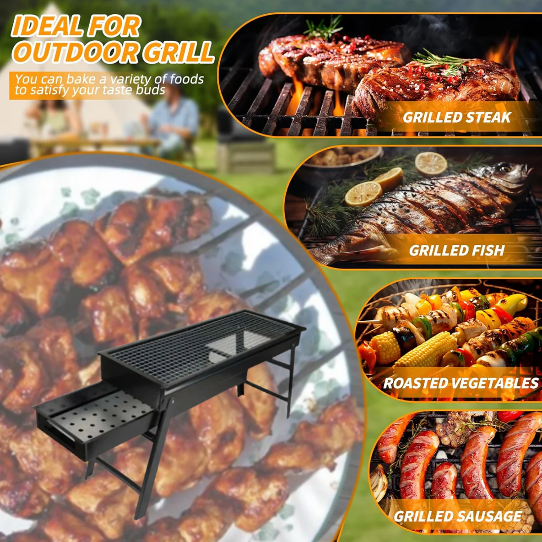 Portable Charcoal BBQ Grill – Folding Design for Outdoor & Home | FirePot - Image 3