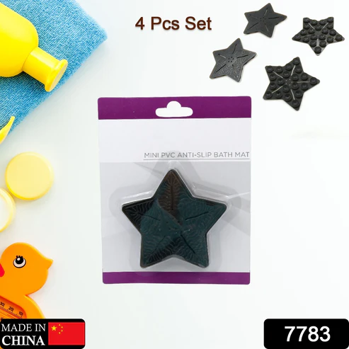 Kids Anti-Slip Bath Mat – Star Shaped PVC | 4 Pc Set by CrystalWash - Image 2