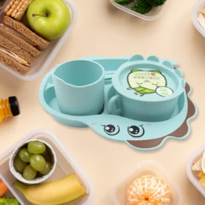 Baby Feeding Set – 7-Piece Bamboo Fibre Dinnerware | Baby Ladle