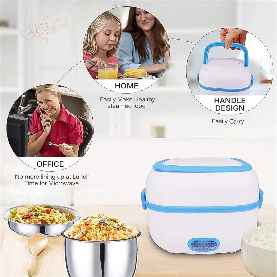 Electric Lunch Box – 3-in-1 Stainless Steel Food Heater | Lunchie Bunchie