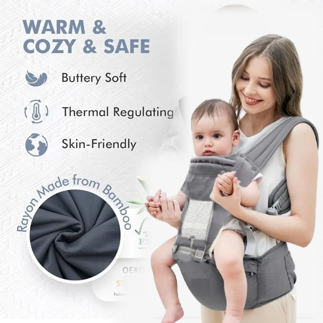 Ergonomic Baby Carrier – Hip Seat, Multi-Position | Tender Tend - Image 2