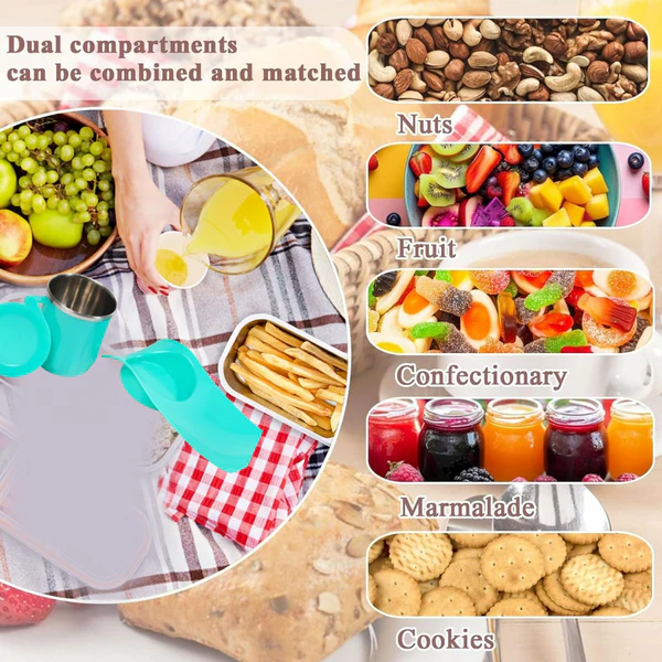 Snack Tray with Steel Cup – Multi-functional for Kids & Home | TinyTrendy - Image 2