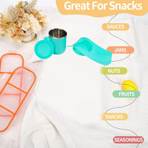 Snack Tray with Steel Cup – Multi-functional for Kids & Home | TinyTrendy - Image 4