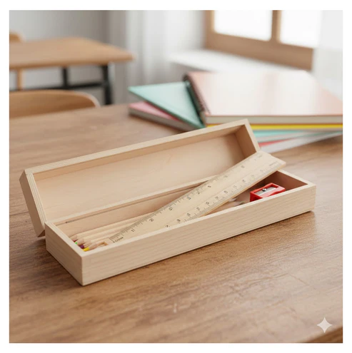 Wooden Pencil Set – 12 Pcs with Box & Sharpener