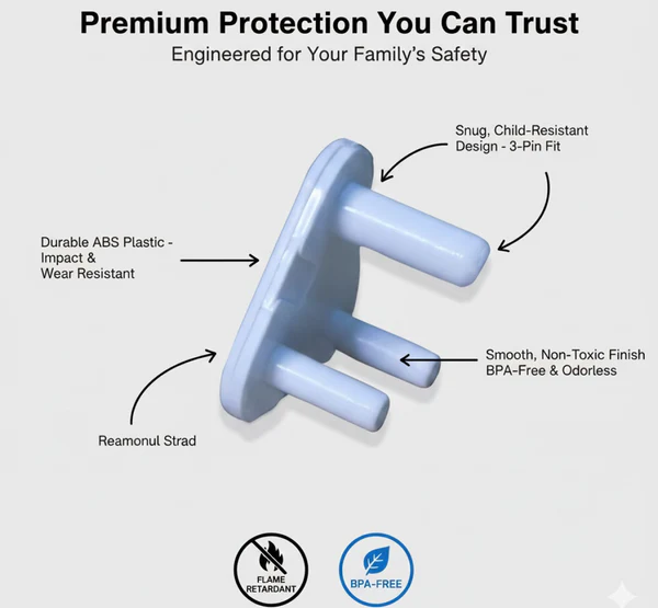 Baby Safety Socket Cover – Large 15Amp Outlet Protector | WipeTech - Image 4
