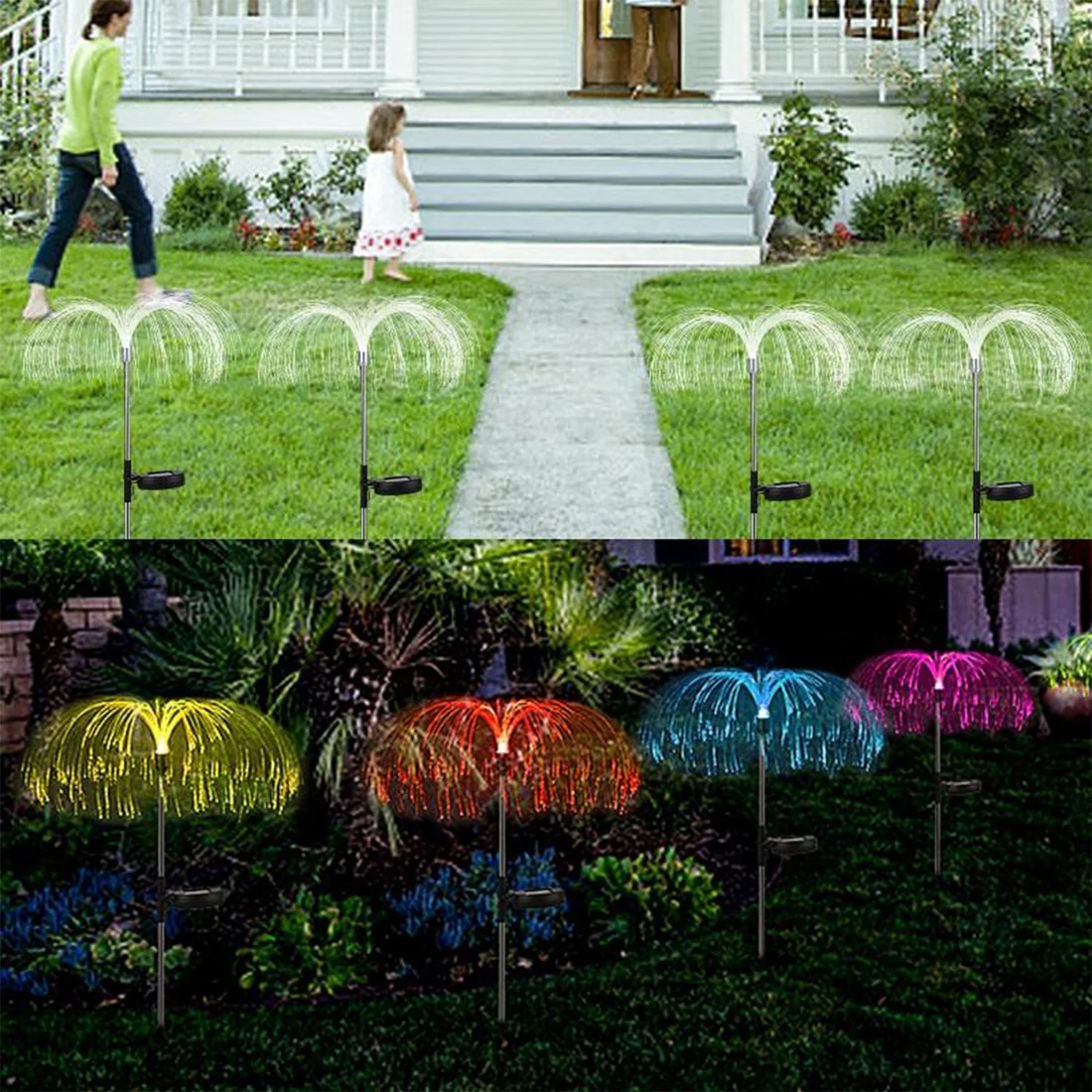 Solar Garden Lights – Waterproof 7-Color Changing Jellyfish Décor - Image 3