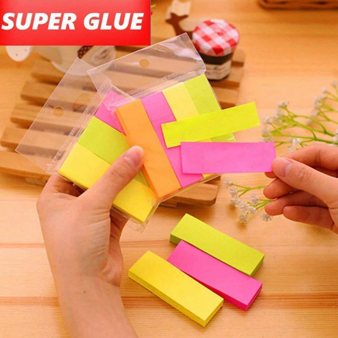 Self Sticky Notes Pad with Strong Adhesive – 5 Multicolor Pads, 6 Pack