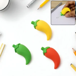 Chili Shape Erasers – Fun 3D Mini Eraser Set (3 Pc)