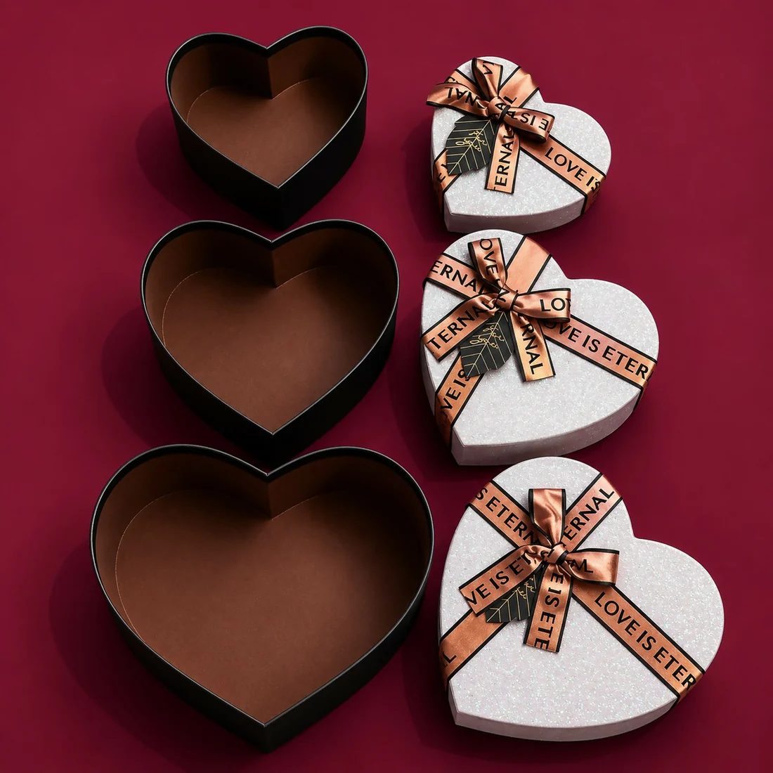 Heart-Shaped Gift Box Set of 3 – Elegant & Reusable Packaging - Image 3