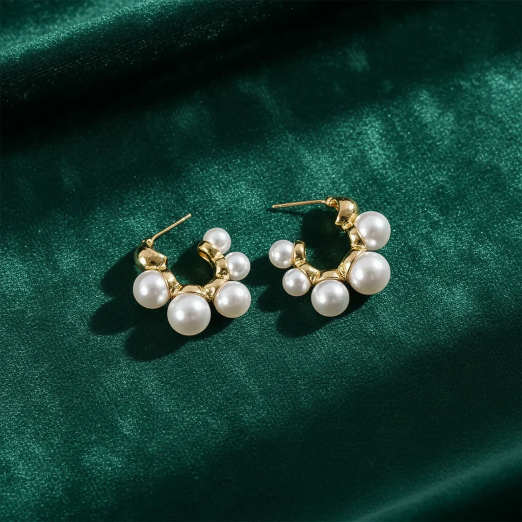Pearl Hoop Earrings