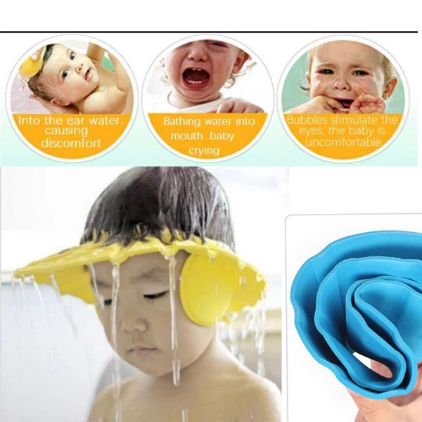 Baby Shower Cap – Adjustable & Soft for Tear-Free Bathing | Mini Bubbles - Image 3