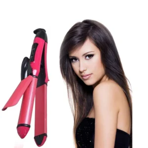 Transform your look effortlessly with our innovative 2-in-1 Hair Straightener & Curler, designed to give you salon-quality styles right at home.