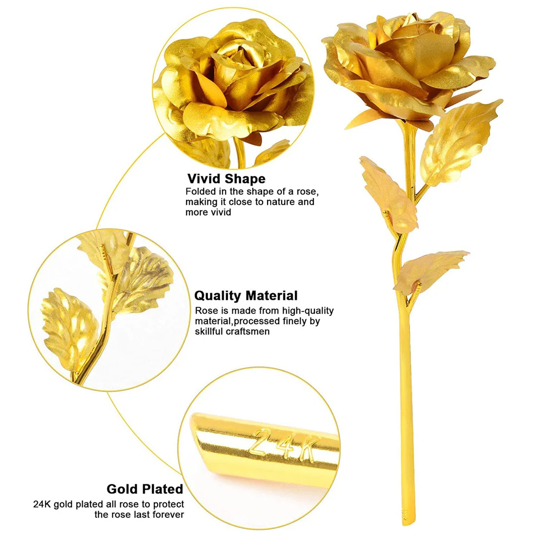 Golden Rose Decoration Set – Elegant 3-Piece Mix Color Display - Image 3