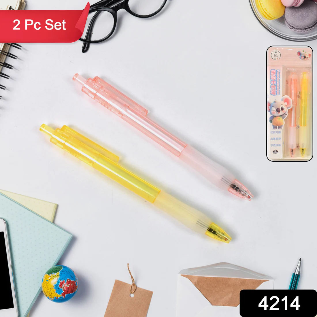 Smooth Writing Ball Pen – Black Ink, Fine Tip (2 Pc)