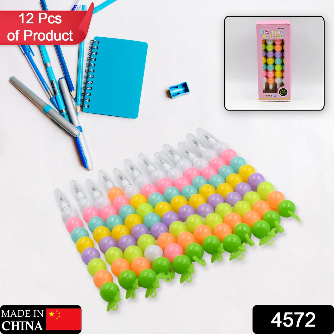 Pearl Gel Pen Set – Multicolor Moti Pens for Kids (12 Pc)