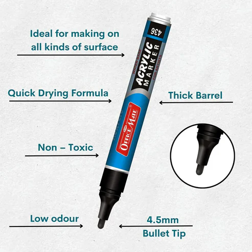 Acrylic Marker Pen Set – 8 Vibrant Quick-Dry Colors