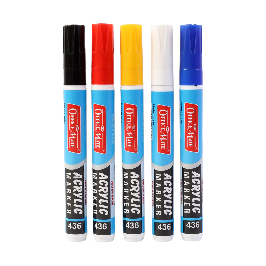Acrylic Marker Pen Set – 5 Quick-Dry Vibrant Colors