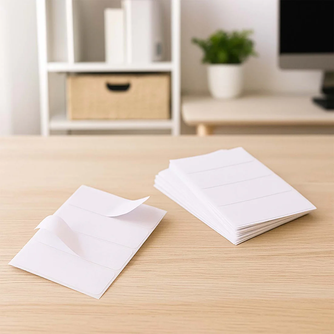 All Purpose Adhesive White Labels – 128 Durable Writable Stickers