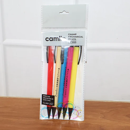 Mechanical Pencil 0.7mm – Smooth Writing with Eraser & Clip, 5 Pack
