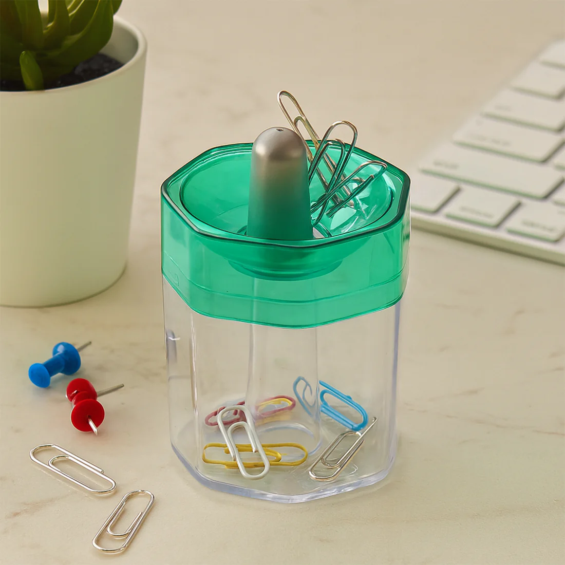 Magnetic Pin & Clip Dispenser – Compact Desk Organizer