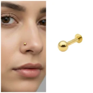 Gold Plated Back Nose Stud – Comfortable Traditional Laung Koka