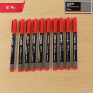 Fine Tip Permanent Marker – Precise Red Ink, Pack of 10