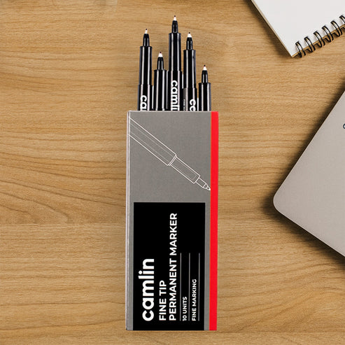 Fine Tip Permanent Marker – Precise Red Ink, Pack of 10