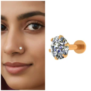 Diamond Nosepin – Classic Gold Plated Minimal Bridal Stud