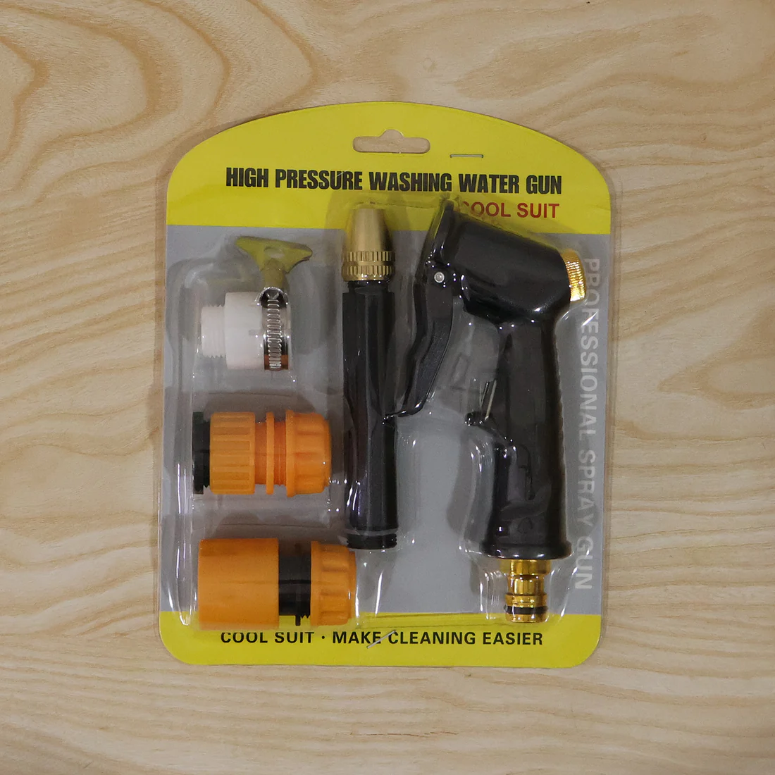 The high pressure water spray gun set transforms your garden hose into a powerful cleaning device, making it ideal for washing cars, bikes, and outdoor surfaces.