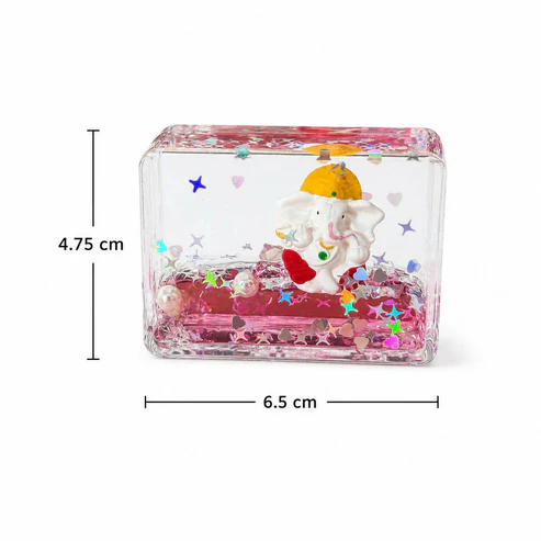 Mini Ganesha liquid glitter paper weight – Charming desk accessory