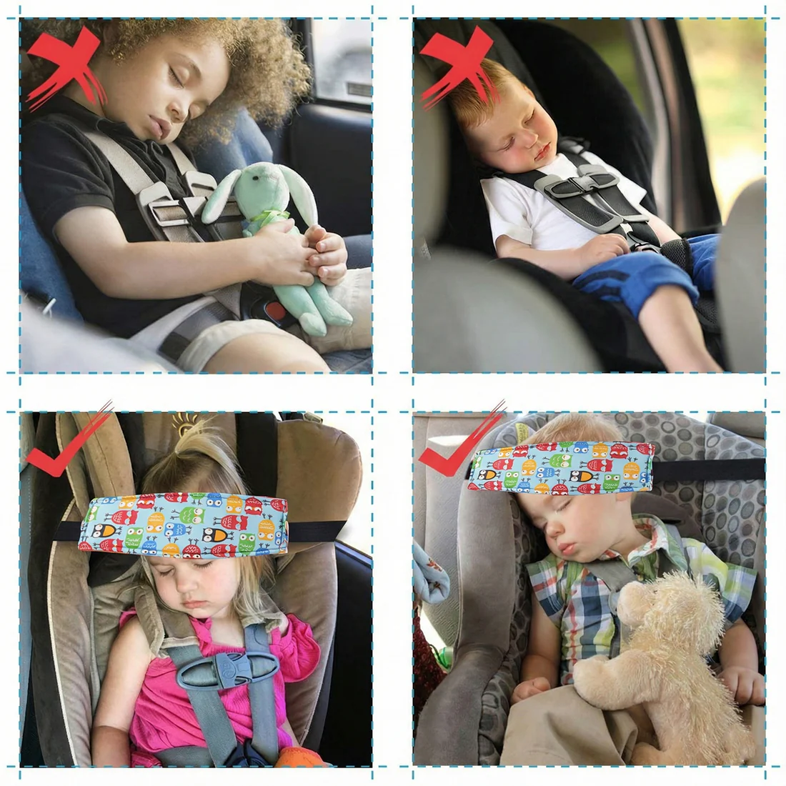 Baby Car Seat Head Support Strap – Adjustable Padded Comfort - Image 4