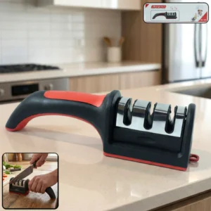 3-Stage Manual Knife Sharpener – Ceramic & Steel Blades